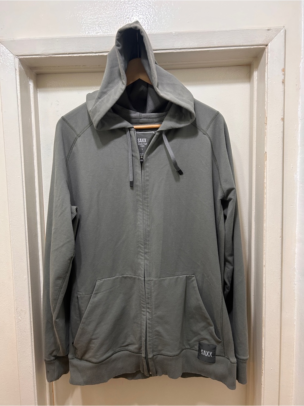 Saxx Down Time Hoodie SXLH39 Mens SIZE LARGE GRAY Casual Workout Athleisure